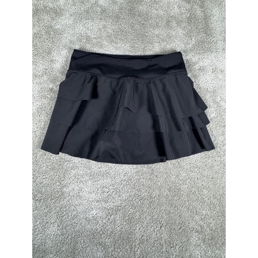 JoyLab Black Tiered Ruffle Athletic Skort Size Medium Mini Skirt with Shorts